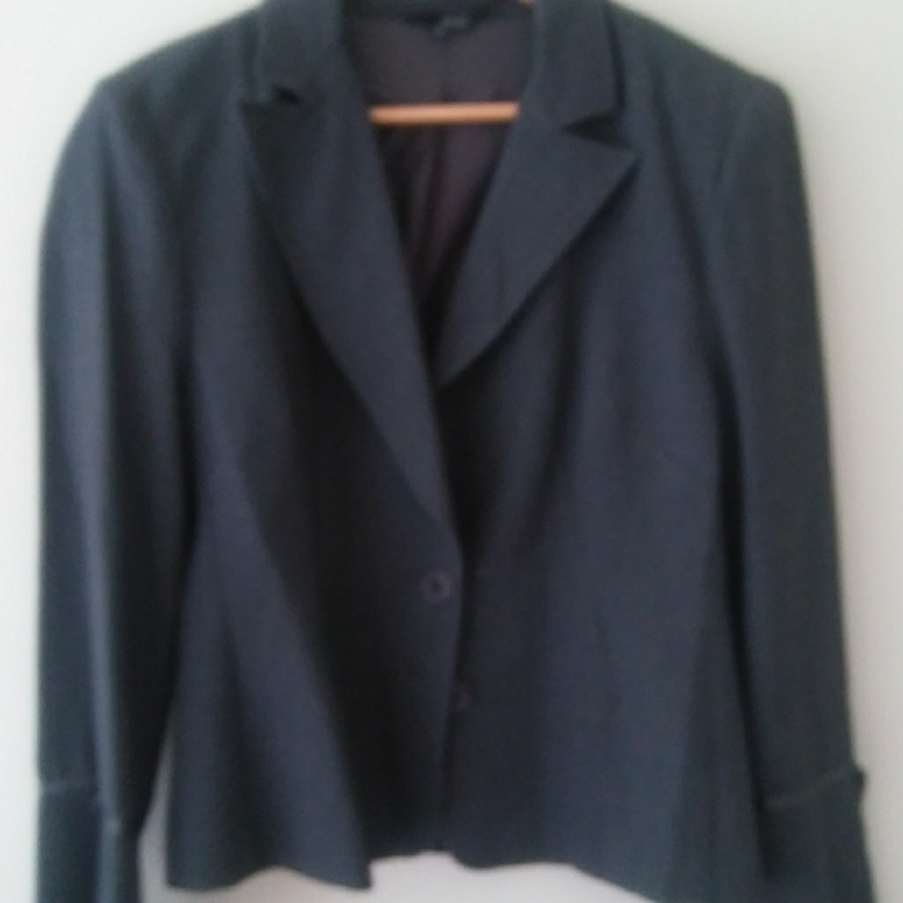 Gray blazer with tie sleeves